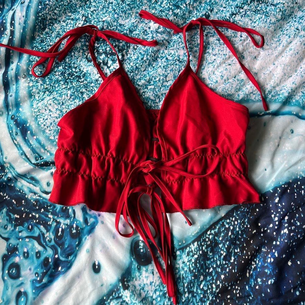 Shein Red Crop Tank Top